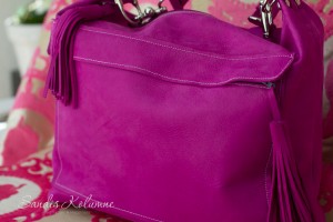 Ledertasche genäht – Glücklich in Glitzerpink